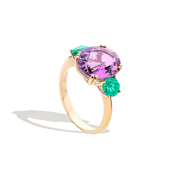 Durán Ring with Amethyst and Paraiba Garnets