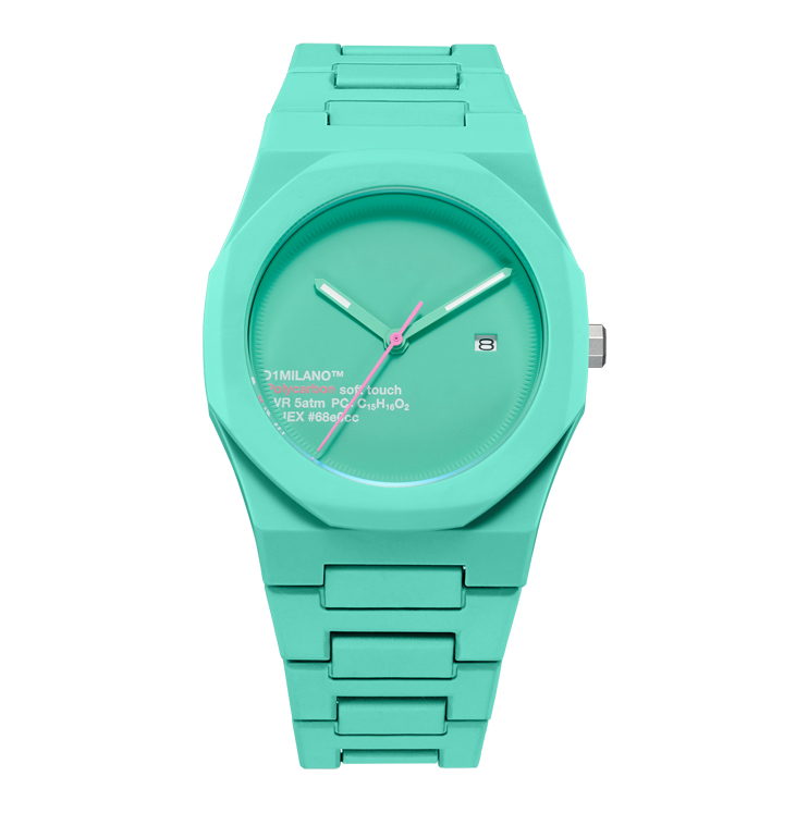 D1 Milano Polycarbon Watch 40.5mm – Hot Aqua