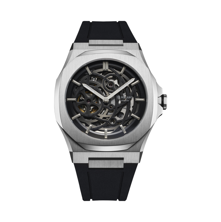 Reloj D1 Milano Skeleton Rubber 41.5mm – Silver