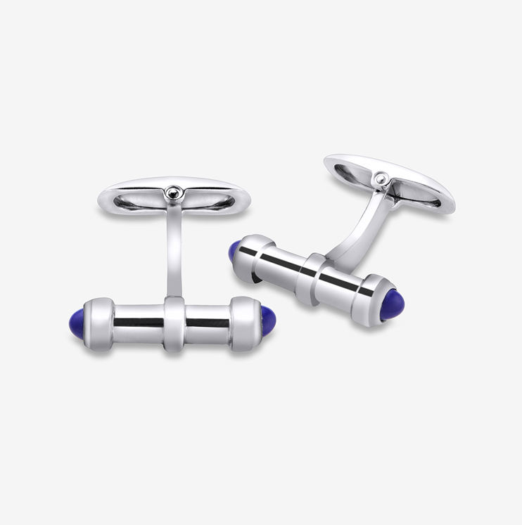 Durán cufflink in silver with lapis lazuli