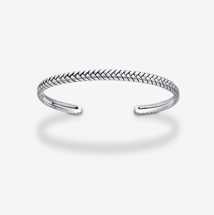 Durán open silver bracelet