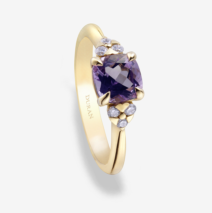 Durán ring with amethyst and diamonds