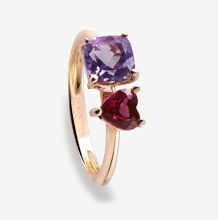 Durán ring with amethyst and rhodalite