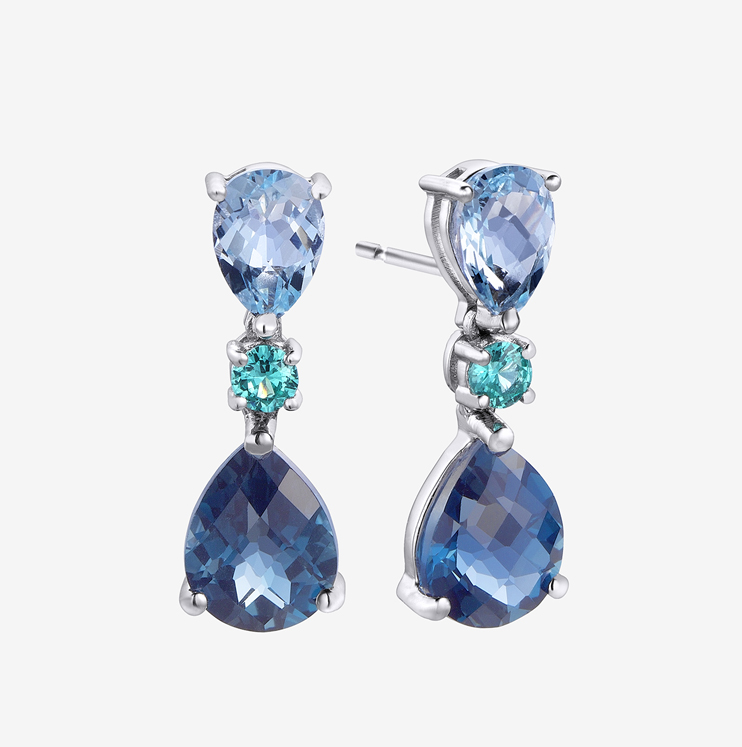 Durán earrings with diamond and topaz